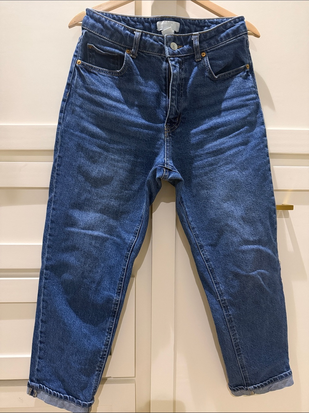 H&M Women's Relaxed Dark Blue Denim Jeans